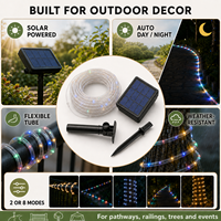 Guirlandes lumineuses solaires LED en gros, 12 m 100 LED ou 32 m 300 LED, 8 modes pour la décoration extérieure