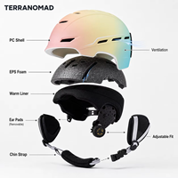 Casque de ski avec visière intégrée et logo personnalisé, casque de neige protecteur ABS EPS, adulte unisexe, certifié CE, vente en gros OEM