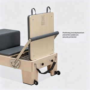 <span class=keywords><strong>Cama</strong></span> Reformer de Pilates para Entrenamiento en Casa y Estudio, de Madera de Roble y Arce Blanco, para Uso Comercial y en Estudio - Product Image 3