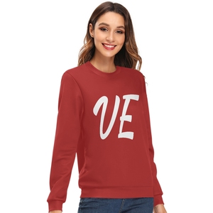 Kaus pasangan motif cinta pulover kualitas tinggi romantis nyaman kaus Valentine longgar Super lembut kain rajut panjang - Product Image 3