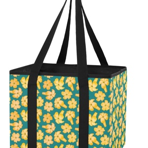 Bolsas de Compras Reutilizables de Nailon Plegables Grandes con Dos Asas y Estampado Personalizado de Flores de Puakenikeni Hawaianas, Cesta de Almacenamiento para Compras - Product Image 3