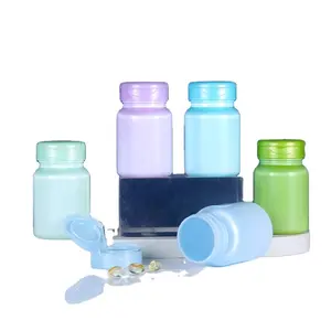 מותאם אישית גלולות בקבוק 80CC ורוד צבע Refillable מחמד חותם בקבוקי מגיב מוצק אבקת רפואת גלולת אחסון מכולות