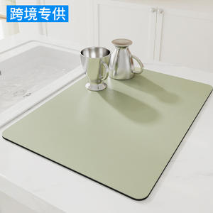 Tapis d'évier de cuisine rectangulaire en PVC, style crème, antidérapant et absorbant, pour robinet et comptoir de salle de bain - Product Image 2
