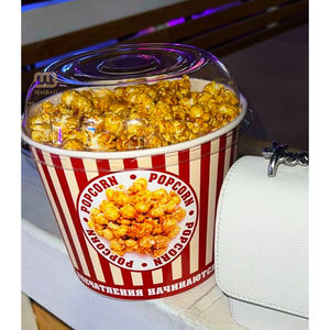 Cubo de palomitas de maíz con estampado personalizado, venta al por mayor, taza de embalaje de palomitas de maíz de 46oz, Cubo de palomitas de maíz con tapa de cúpula - Product Image 5