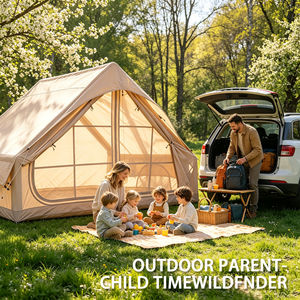 Carpa Inflable para 3-4 Personas, Ligera, <span class=keywords><strong>de</strong></span> Tela Oxford 300D, para Camping, <span class=keywords><strong>Casa</strong></span> <span class=keywords><strong>de</strong></span> Campaña <span class=keywords><strong>de</strong></span> Instalación Rápida y Automática - Product Image 4