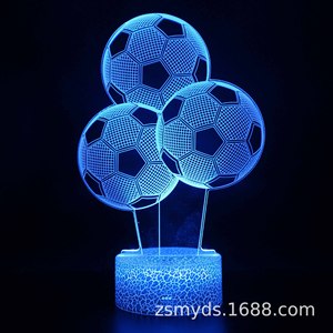 Lámpara de Mesa LED 3D Creativa con el Logotipo de los Cinco Equipos de las Grandes Ligas de Fútbol, Exclusiva para Ventas Transfronterizas, <span class=keywords><strong>Real</strong></span> <span class=keywords><strong>Madrid</strong></span>, Manchester United - Product Image 1