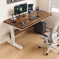 Bureau d'ordinateur en bois massif réglable en hauteur pour chambre à coucher, usage domestique, bureau, écriture, jeux - Design minimaliste et élégant, fabriqué en Chine
