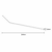 Paille à boire flexible en PP blanc 259 mm x 5,8 mm, jetable, pliable, type soufflet, paille géante pour boissons, qualité alimentaire
