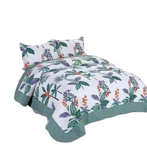3-piece Embroidered Floral Quilted Bed <strong>Sheet</strong> and Quilt <strong>Set</strong> 100% Cotton Beautiful Bed <strong>Sheet</strong> <strong>Sets</strong> - Product Image 1