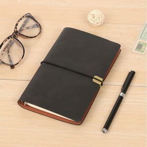 Vintage Strap Notebook <b>A6</b> Notepad Soft Loose-leaf Copy Imitation Leather <b>Diary</b> Blank Kraft Paper Ledger - Product Image 4