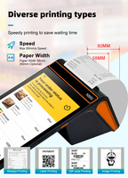 Noryox NB80 3+16GB Dispositivo POS Portátil con NFC, Caja Registradora POS, Lector de Tarjetas POS sin Contacto, Sistema de Pago para Boletos de Autobús