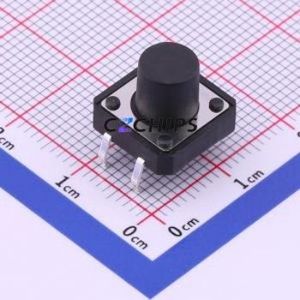 TC-1103-C-L Tactile Switch Through hole Component THT-4P,12x12mm Switch Single Pole Single Throw Round Button 2.6N Through Hole - Product Image 1