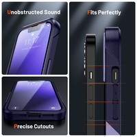 Coque de protection arrière hybride antidérapante de haute qualité en TPU+PC pour iPhone 14 Pro Max 15 Plus 16 17
