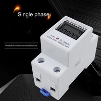 Meter Energi Digital Cerdas Layar LCD Presisi Tinggi Kelas 1 Satu Fasa Rentang 5A-60A untuk Penggunaan Rumah Tangga DIN Rail