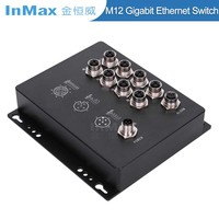 InMax Fabricant M12 commutateur 8 ports IP67 X-code Gigabit M12 Commutateur Ethernet ferroviaire commutateur étanche