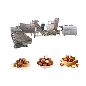 Tuerca Snack Single Double Rotary Roller Condimento Saborizante Línea de producción Asadores de nueces crudas saladas Máquina de recubrimiento de tambor