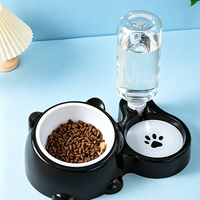 YUECHONG Gamelle Double Moderne en Céramique à Motif Uni, Distributeur Automatique Écologique pour Chats et Chiens