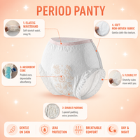 Culottes menstruelles 4 couches haute absorption anti-fuites pour flux abondant