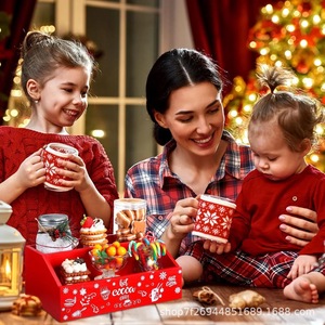<b>Christmas</b> Wooden Snack Storage Box Rectangular Multi Functional Solid Wood With Compartments For Holiday Party Decoration - Product Image 2