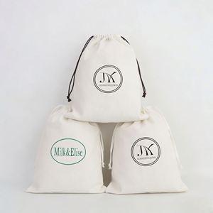 Personalized Custom Logo Printed Heavy Duty Cotton Packaging Dust Bags Luxury Cosmetic Gift Drawstring Bag - Product Image 3