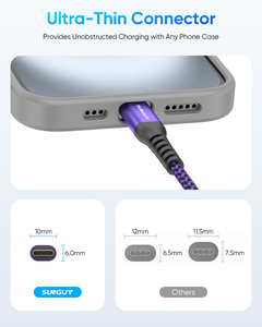 Hot Sale SUNGUY 1m Nylon Braided CE Certified USB C Cable 60W Fast <b>Charging</b> Data Cable Custom USB Cable - Product Image 5