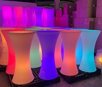 Meubles de bar lumineux créatifs à LED, table et chaises à cocktails illuminées, décor portable rechargeable et étanche