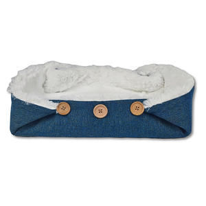 Cama de Lujo para Mascotas, de Felpa Larga, Calmante para la Ansiedad, de Color Sólido, Lavable, de Piel Sintética, Plegable, Suave, Tipo Sofá para Perros y Gatos - Product Image 1