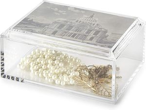 Boîte à bijoux rectangulaire en acrylique avec couvercle photo de style moderne 5 "x 7" stockage polyvalent pour les magasins de détail bijoux Keekes bibelots - Product Image 3