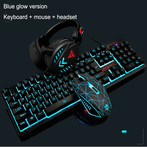 Gran oferta 2021, nuevo diseño, teclado con cable LED RGB, 104 teclas, ratón, auriculares, interfaz USB, teclado de proyección mecánica, Inglés - Product Image 2