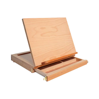 Chevalet d'art portable réglable en bois de hêtre écologique avec tiroirs de rangement et palette pour la peinture