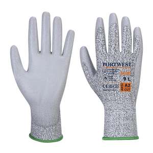 PORTWEST - A620GRRXS LR gant de paume en polyuréthane coupé gris-GANTS EAN 5036108202324 - Product Image 1