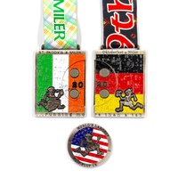 Fabricant de médailles en gros, conception personnalisée, médaille de marathon en alliage de zinc doré, médaille de sport pour les finalistes, récompenses métalliques personnalisées, médaille combinée