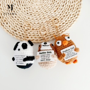 Xiximi positivo per le patate da abbraccio tascabile Mini fatto a mano in peluche in lana lavorata a maglia con divertente <span class=keywords><strong>portachiavi</strong></span> con ciondolo a forma di bambola - Product Image 1