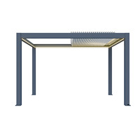 Pergola de piscine à structure en aluminium pour les 4 saisons, véranda en verre, pièce de terrasse isolée à pont thermique pour villa