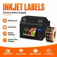Papel BOPP Sintético Mate y Brillante Resistente al Agua para Impresora de Inyección de Tinta Epson ColorWorks Memjet, Etiquetas Adhesivas para Impresión Digital a Color