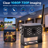 Caméra de recul sans fil AHD pour camion, vision nocturne WiFi 1080P/720P IP68, application Android/iOS, pour remorque, bus, fourgon, flotte, OEM