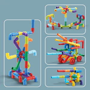 Desain baru mainan susun blok pipa plastik mainan bangunan tidak beracun halus tabung blok mainan - Product Image 2