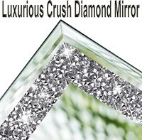 Full Length and Tiles Crystal Crush Full Body Wall Diamond Mirror 4PCS Glass Frameless Make up Mirror and Room Mirror