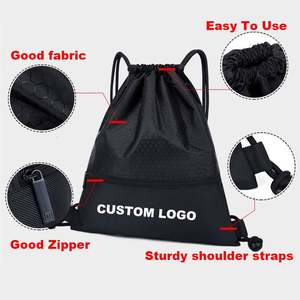 กระเป๋าเป้สะพายหลังผ้าอ๊อกซ์ฟอร์ดแบบเชือกผูกขนาดใหญ่ผ้าไนลอนสำหรับกีฬากลางแจ้งกันน้ำโพลีเอสเตอร์ออกแบบได้ตามต้องการโลโก้ที่กำหนดเอง - Product Image 3