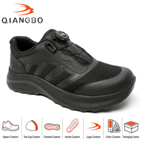 Chaussures de travail en maille respirante légères avec logo personnalisé OEM, semelle en caoutchouc antidérapante, chaussures d'entraînement confortables pour hommes, chaussures de sécurité