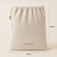 Pochette à bijoux en velours durable et écologique ARTGIMEN avec logo personnalisé, quincaillerie dorée, emballage cadeau de luxe, petit sac de mode pour boutique