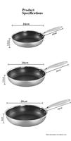 Wajan Penggorengan Anti Lengket Sarang Lebah Stainless Steel 3 Lapis Baja Berlapis Dasar Datar untuk Steak Telur Kompatibel dengan Semua Jenis Kompor