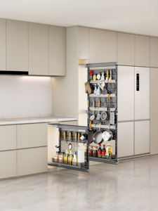 Mueble de despensa extraíble <span class=keywords><strong>alto</strong></span> de alta calidad con panel perforado moderno para balcón en gabinetes - Product Image 6