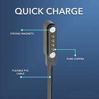 Câble de charge magnétique en cuivre pur 2 broches 4 broches Câble de charge USB pour montre intelligente Bracelet intelligent Instrument de beauté Casque