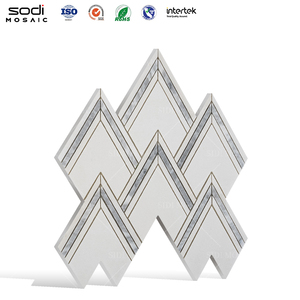 Hình dạng không đều nền tường chống trượt mờ hình lục giác màu đen và trắng tắm sàn đá cẩm thạch khảm - Product Image 3