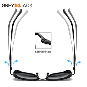 Gafas de sol polarizadas Greyjack, montura metálica negra TR, protección UV400, bisagras de resorte, gafas unisex para conducir y pescar - Product Image 1