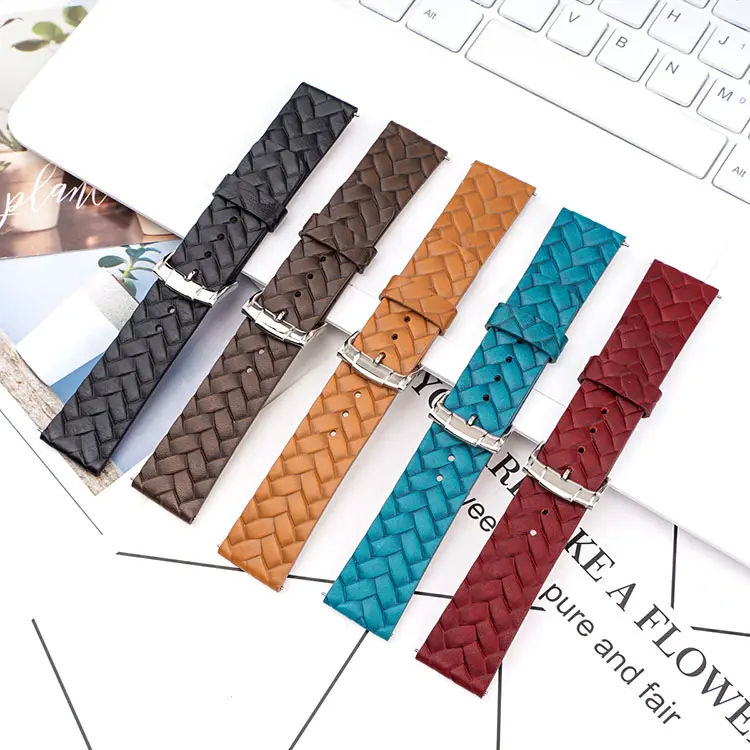 Quick Release Leather Watch Bands Genuine Leather Watch Strap 22mm For Men And Women