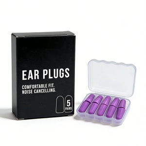 5 paires de bouchons <span class=keywords><strong>d</strong></span>'oreilles <span class=keywords><strong>pour</strong></span> dormir avec étui, certifiés CE, réduction du bruit de 38 dB, <span class=keywords><strong>pour</strong></span> dormir, étudier, tirer, voyager, hôtel, CE - Product Image 1