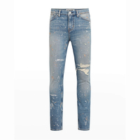 DiZNEW Fantaisie Filles Élégant Ylish Scratch Pantalon Guangzhou Femme Hommes Déchiré Déchiré Denim Endommagé Jeans Taille Haute Jambe Large