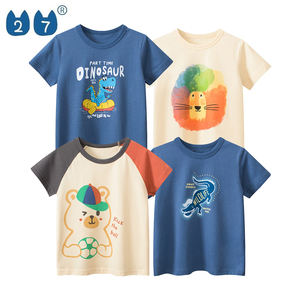 Vêtements OEM ODM pour bébés T-shirt de couleur unie pour enfants et jeunes enfants <span class=keywords><strong>Chemise</strong></span> à manches courtes en coton 100% pour garçons - Product Image 1